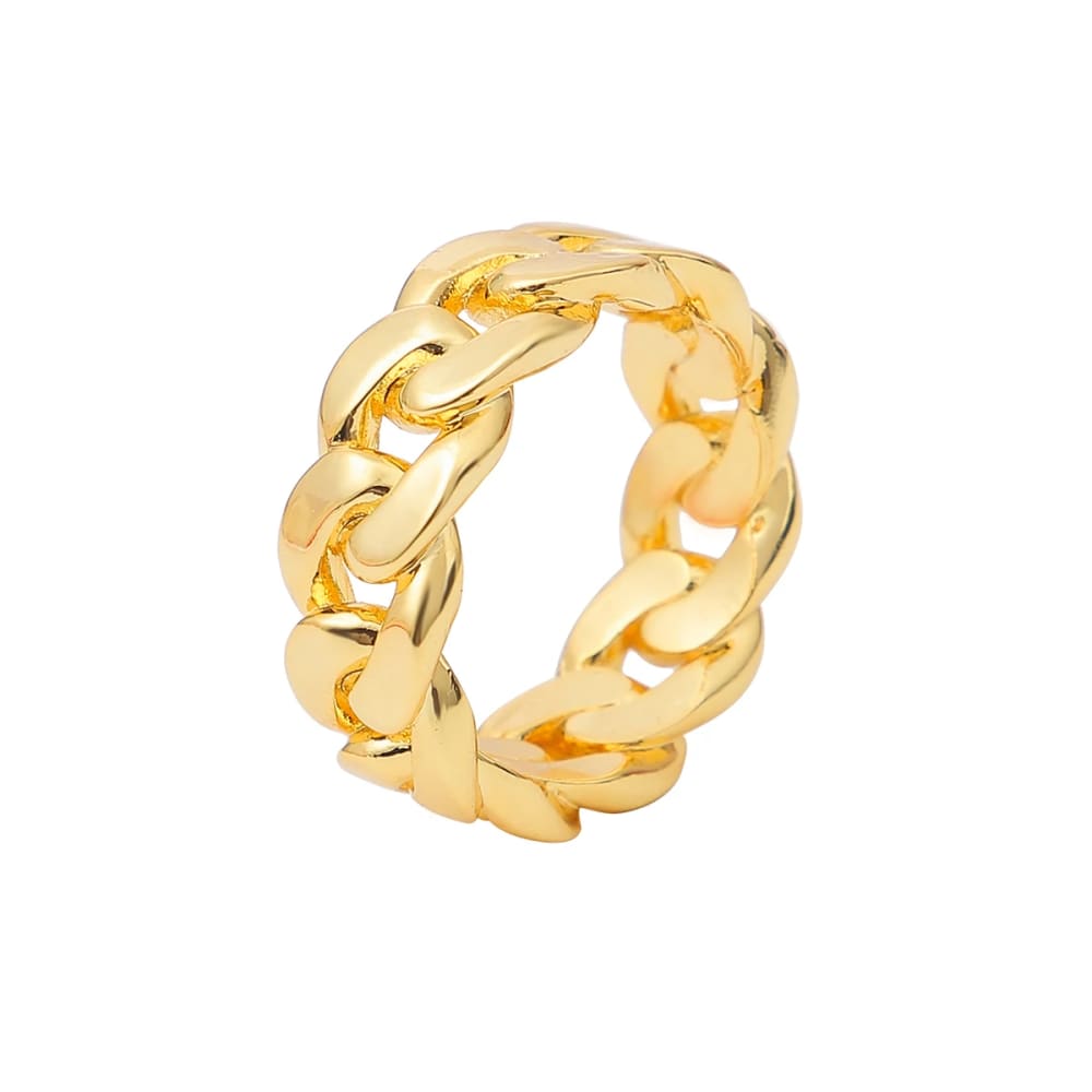 Cuban Link Rings for Men Gold Plated